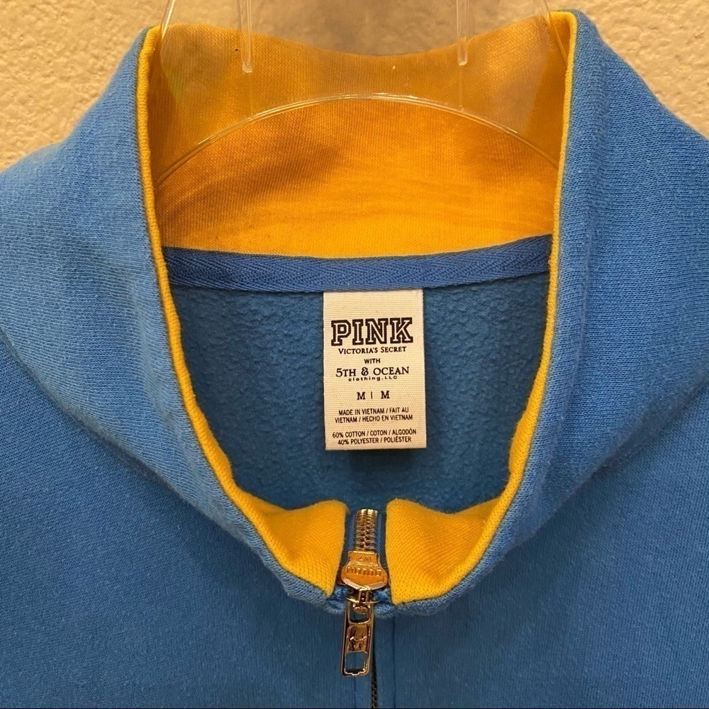 PINK VICTORIA’S SECRET Blue UCLA 1/4 Zip Sweatshirt Size Medium - Picture 4 of 8